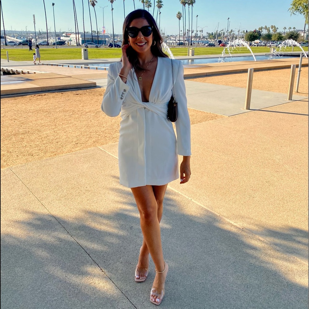 BLOGGERS FAV ZARA BLAZER DRAPED DRESS